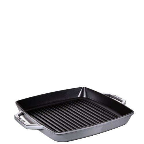 Staub STAUB Kwadratowa patelnia żeliwna grillowa z dwoma uchwytami