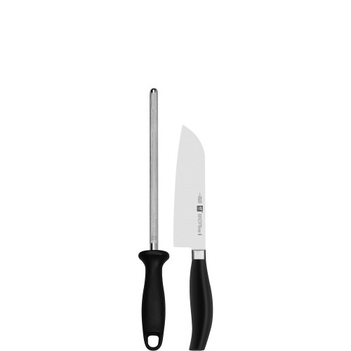 Zwilling Five Star Nóż Santoku + ostrzałka