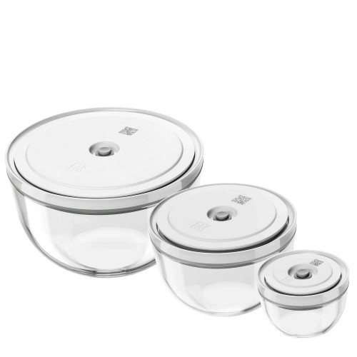 Zwilling Fresh & Save Zestaw 3 szklanych misek prniowych z pokrywkami