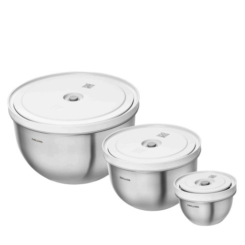 Zwilling Fresh & Save Zestaw 3 stalowych misek prniowych z pokrywkami