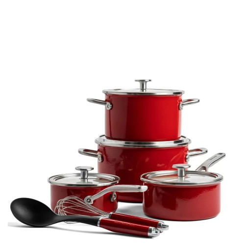 KitchenAid Steel Core Enamel Zestaw 4 garnkw z akcesoriami