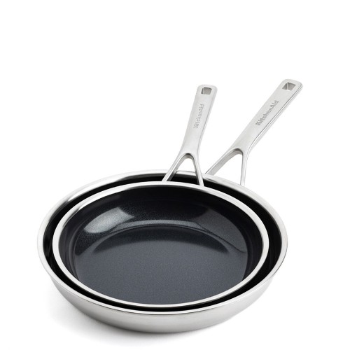 KitchenAid Multi-Ply Stainless Steel Patelnie 3-warstwowe z powłoką, zestaw 2 szt.