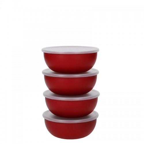 KitchenAid Empire Red zestaw miseczek z pokrywkami