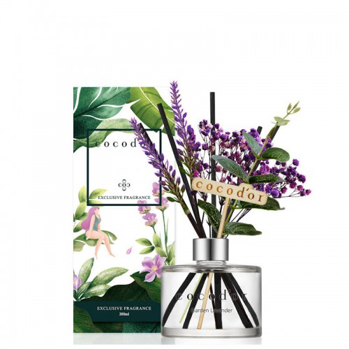 Cocodor Garden Lavender dyfuzor zapachowy z patyczkami i prawdziwymi kwiatami