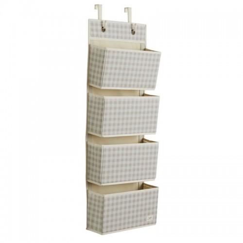 3 sprouts Gingham Beige Organizer na drzwi wiszący