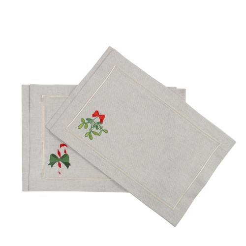 Roseberry Home Candy Cane & Mistletoe Mirha podkadki, 4 sztuki