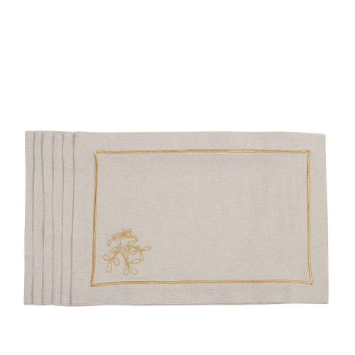 Roseberry Home Mistletoe Goldenline podkadki, 4 sztuki