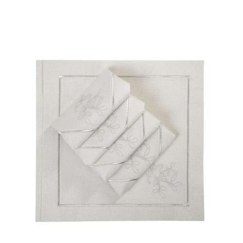 Roseberry Home Mistletoe Silverline serwetki, 6 sztuk