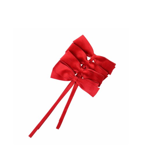 Roseberry Home Red Bows Aksamitne kokardki, 4 sztuki