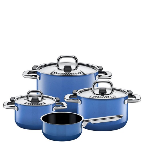 Silit Nature Blue zestaw garnków z rondlem, 4 części
